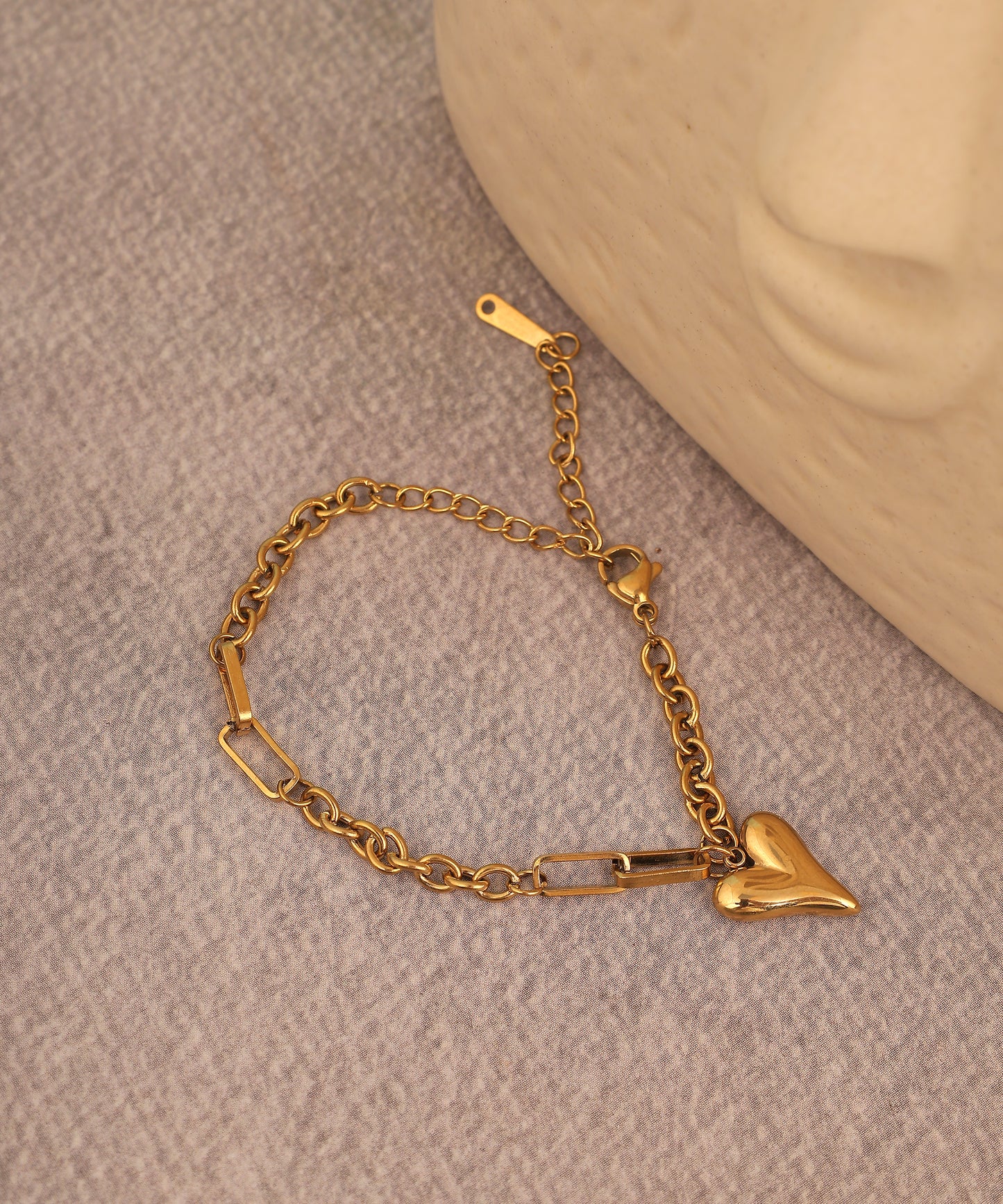 Heart Charm Anti Tarnish Bracelet