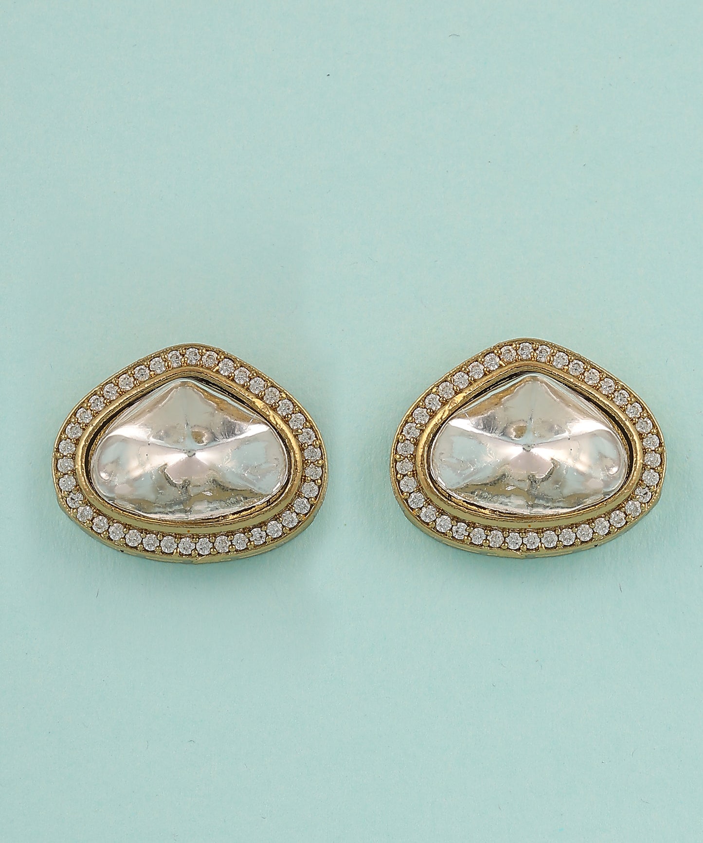 Polki Tear Drop Studs