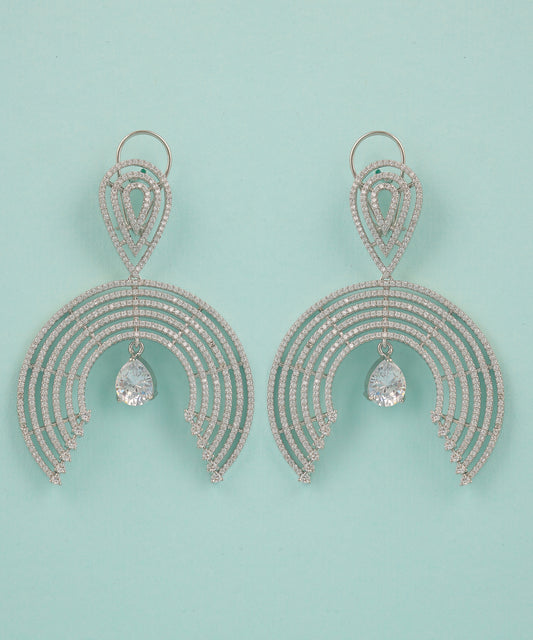 Crystal And Rhinestone Circular Drop Earrings