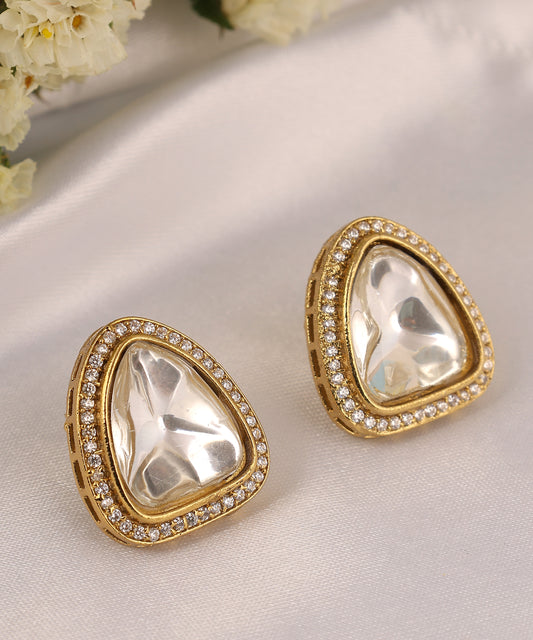 Polki Triangular Studs