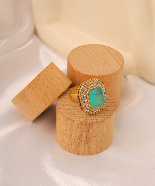 Blue Hydro Stone Studded Ring
