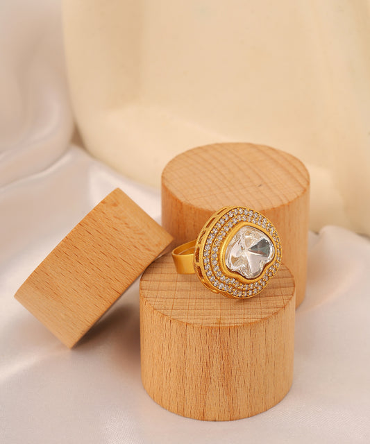 Polki Tear Drop Ring