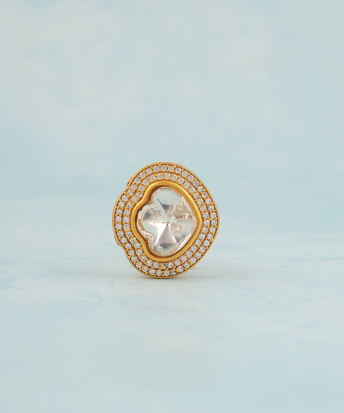 Polki Tear Drop Ring