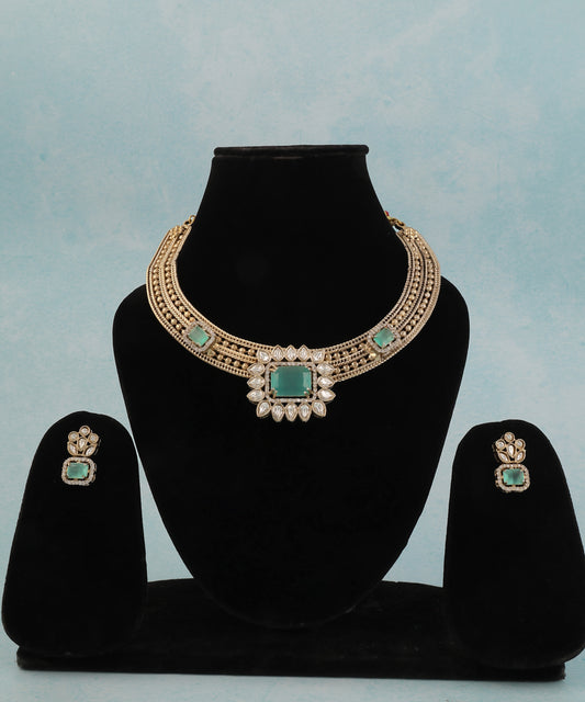 Suhani Hasli Featuring Teal Stone And Polki