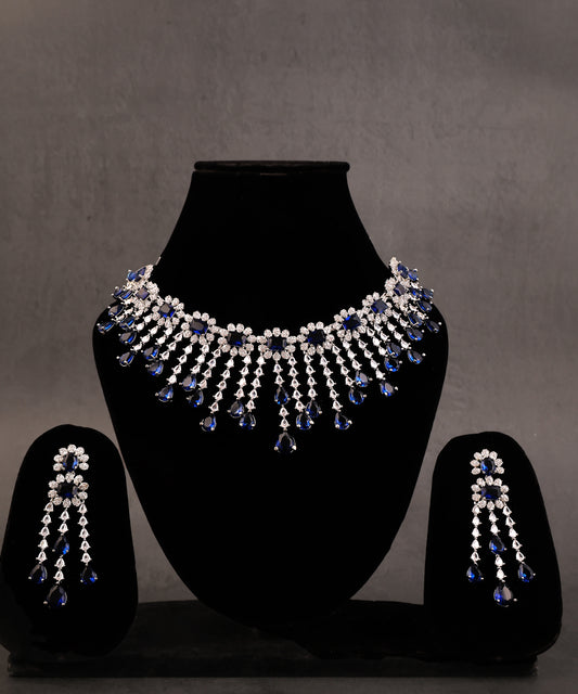 Serena Necklace Featuring Sapphire And Crystals