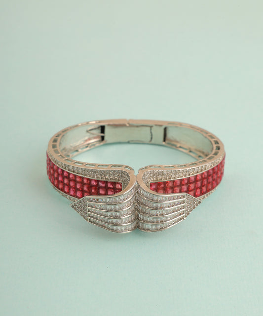 Statement Ruby And Artificial Diamond Bracelet