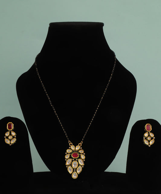 Kundan And Ruby Mangalsutra/Pendant