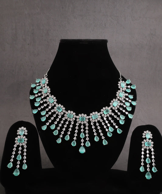 Serena Necklace Featuring Mint Green Stones And Crystals
