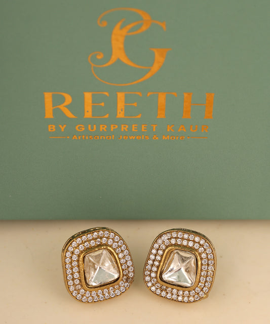 Polki Stone Studded Studs/Earrings
