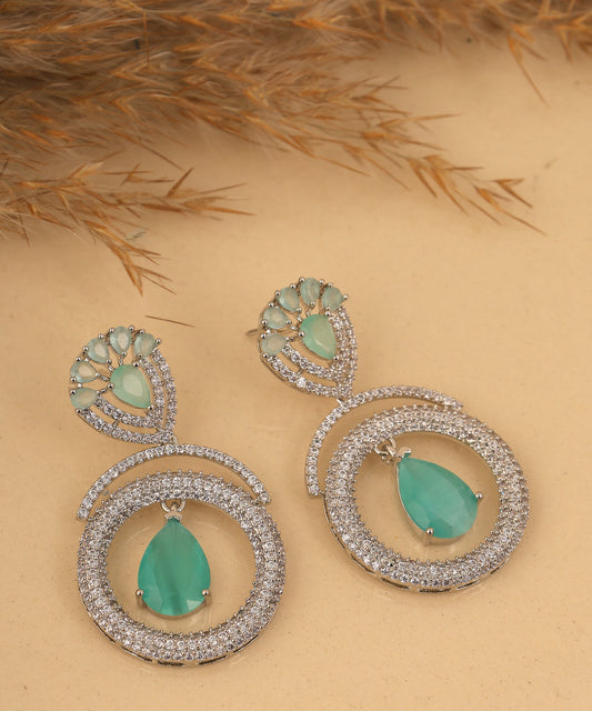 Sea Green Statement Drop Earrings
