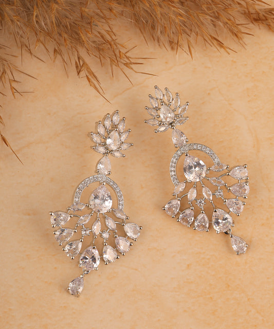 Designer Crystal And Rhinestone Drop Earrings