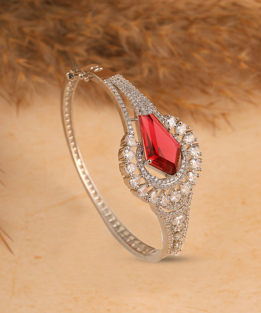 Designer Ruby Stone Studded Artificial Diamond Bracelet