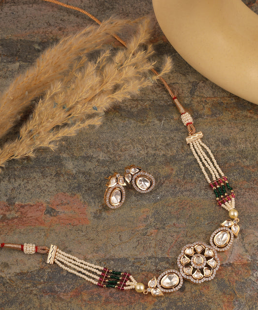 Polki Flower Choker/Necklace3081