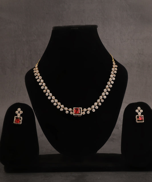 Multi Stone Changing Artificial Diamond Necklace