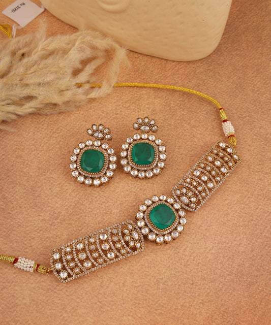 Designer Polki Drop Necklace