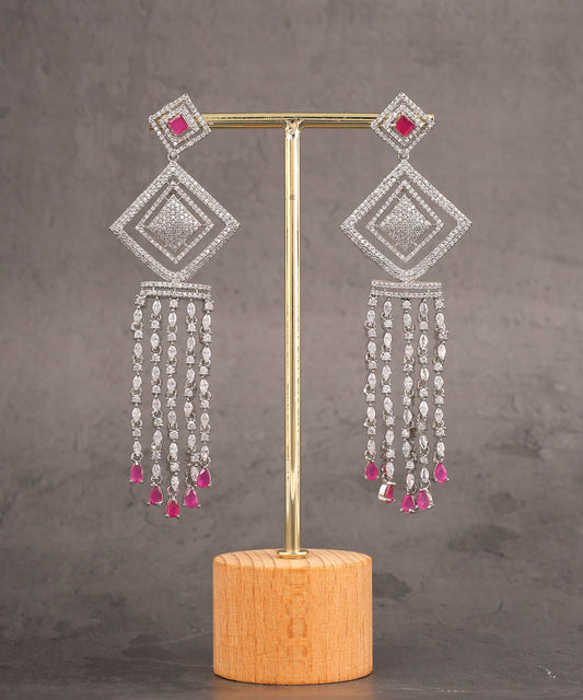 Statement Cascading Artificial Diamond Earrings