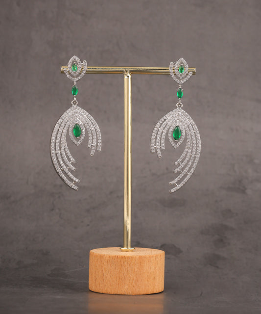 Designer Emerald Studded Statement Earrings