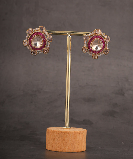 Polki And Ruby Studs/Earrings