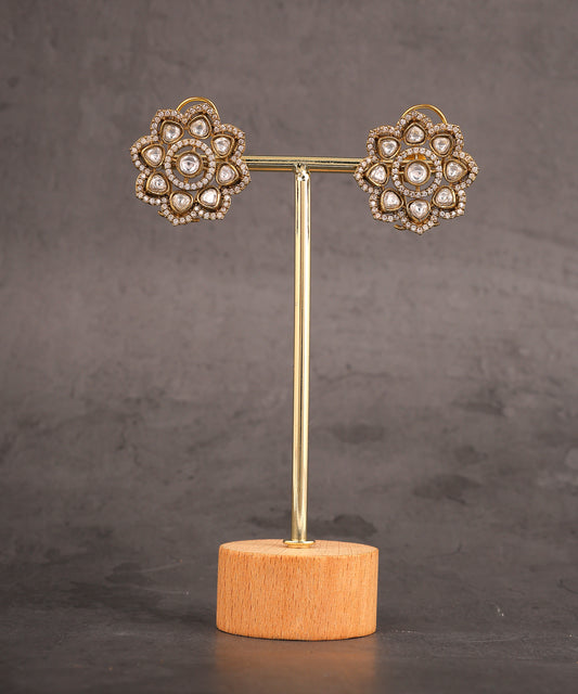 Polki Flower Shaped Big Studs/Earrings