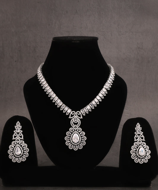 Eliza Necklace Featuring Artificial Diamonds And Statement Drop