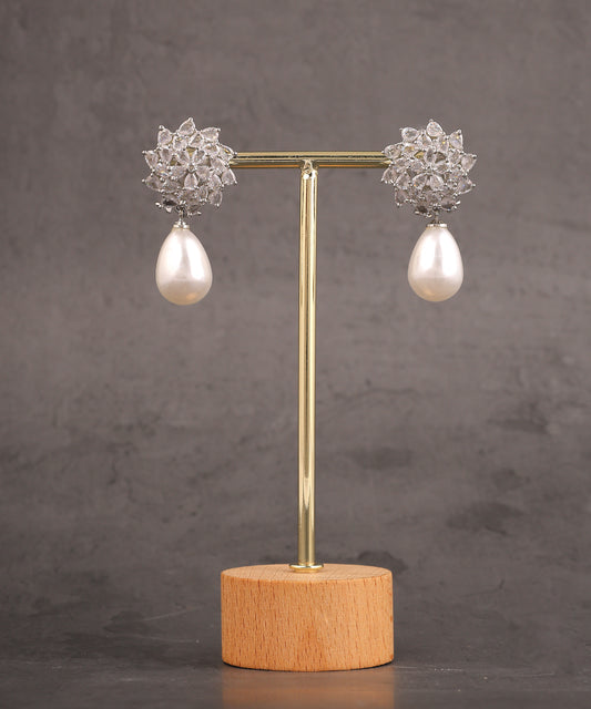 Crystal Earrings With Pearl Drops