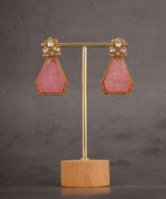 Baby Pink Doublet Stone Earrings