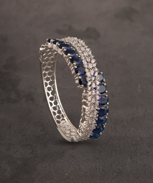 Crystal And Sapphire Studded Artificial Diamond Bracelet