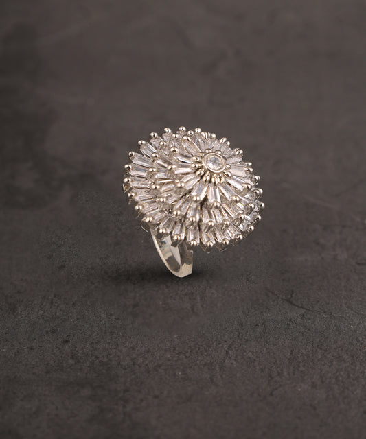 Crystal Studded Circular Big Ring