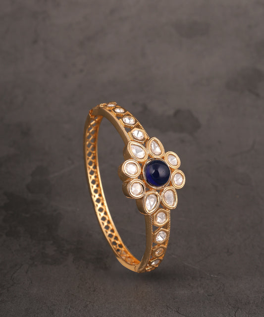 Polki Bracelet With Statement Sapphire Stone