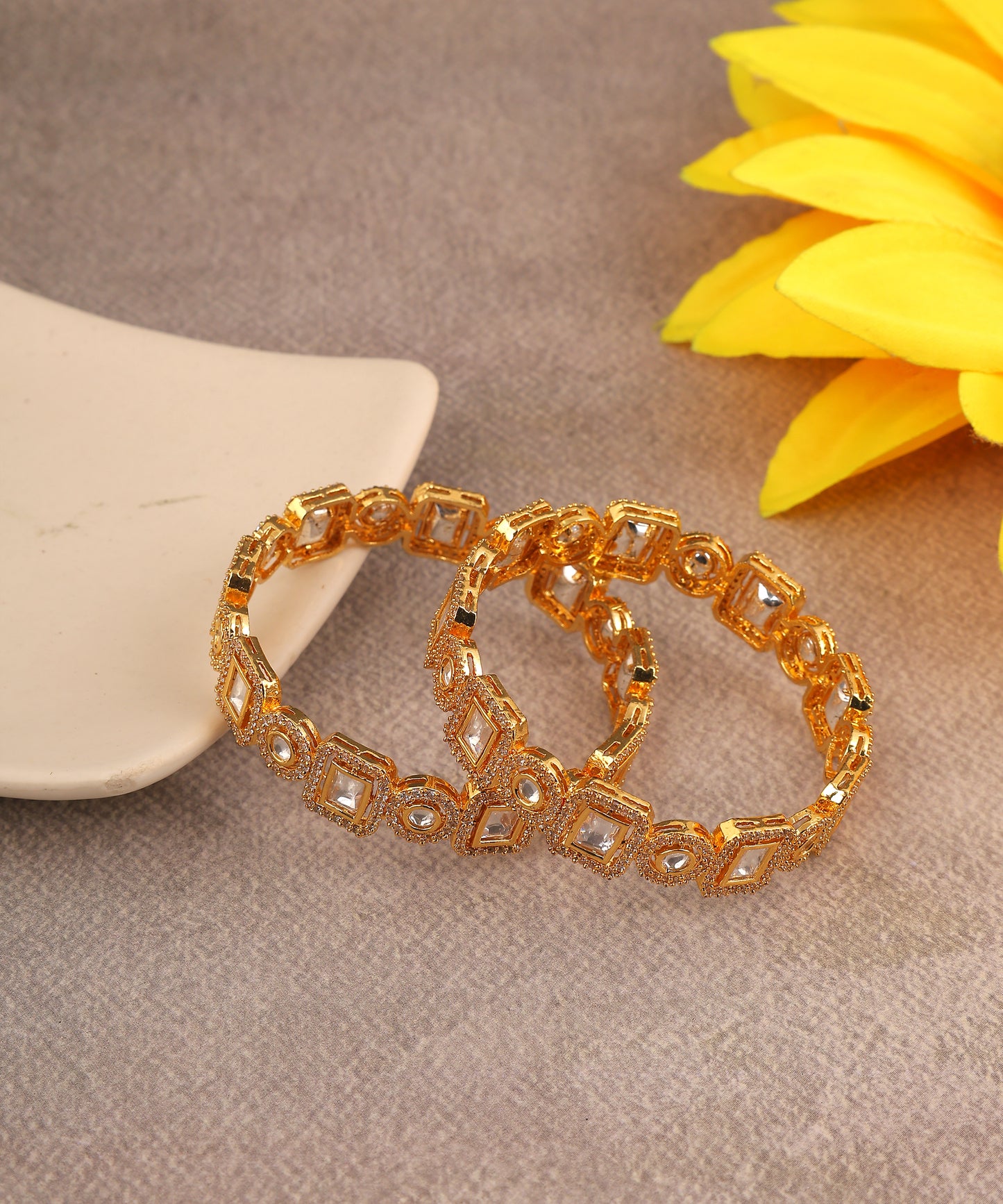 Crystal Studded Polki Bangles