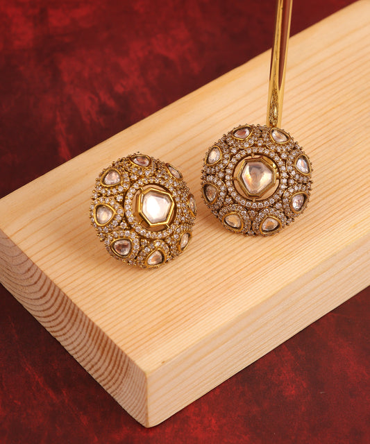 Polki Circular Big Studs/Earrings