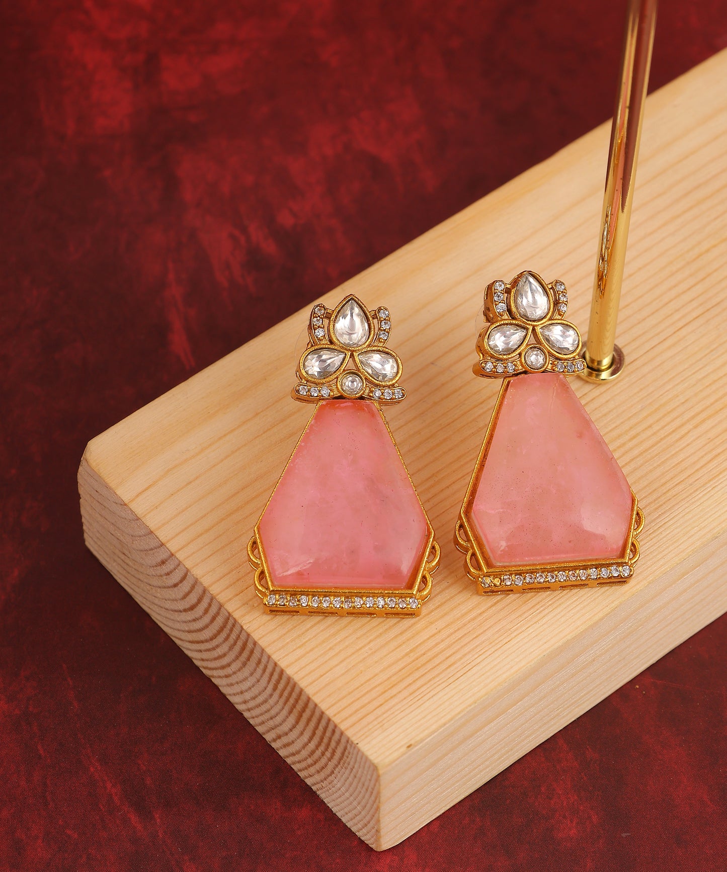 Baby Pink Doublet Stone Earrings