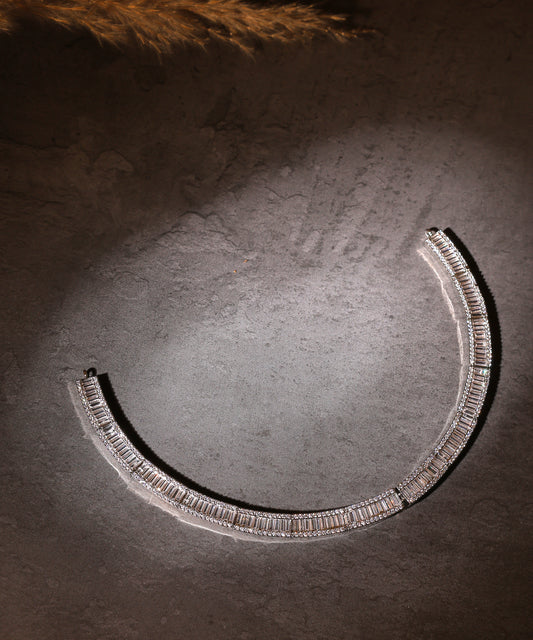 Crystal Studded Collar Artificial Diamond Necklace
