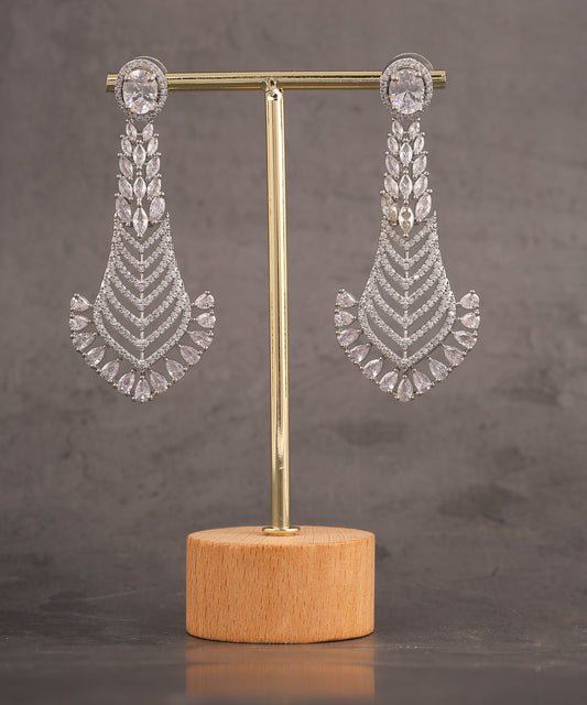 Rhinestone And Crystal Statement Long Earrings