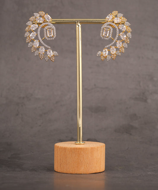Gold Plated Crystal Studded Earcuffs/Earrings