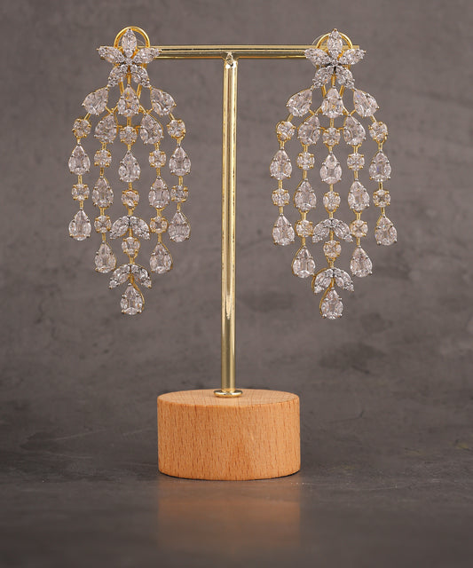 Statement Crystal Drop Strings Long Earrings