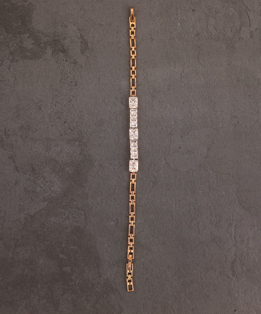 Crystal stone studded chain bracelet