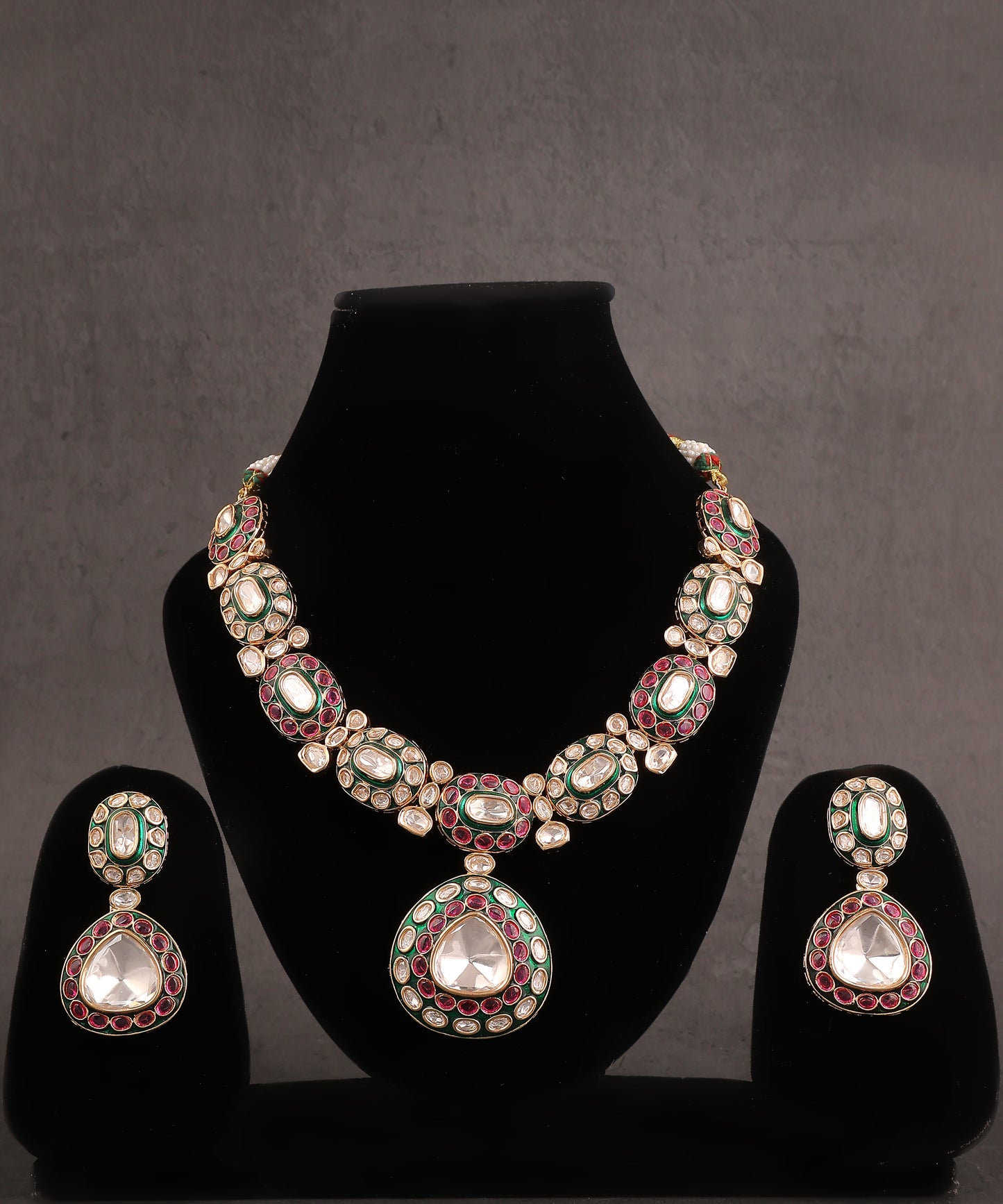 Ratnika Necklace Featuring Polki Stones And Meenakari Jadau Work