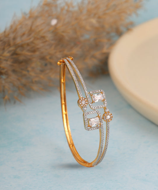 Crystals And Rhinestone Studded Anti Tarnish Bracelet
