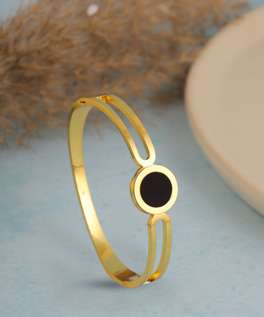 Black And Gold Toned Anti Tarnish Bracelet