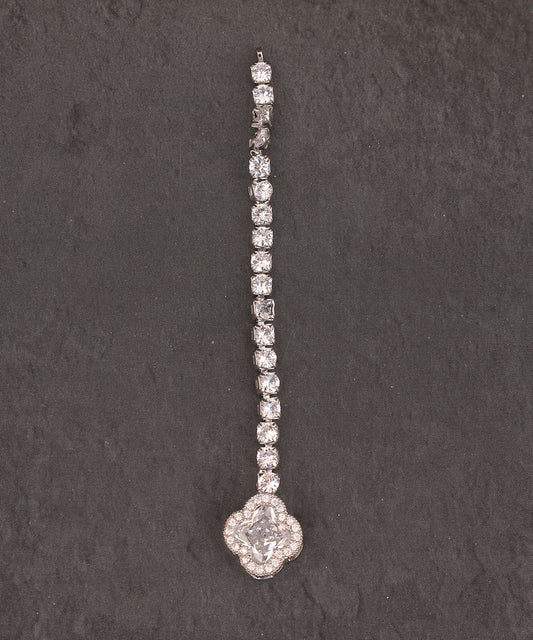 pear shaped crystal studded tennis bracelet
