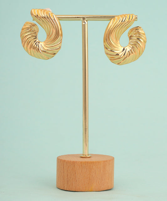 Half Spiral Big Anti Tarnish Earrings