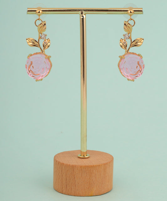 Pink Rose Drop Anti Tarnish Earrings