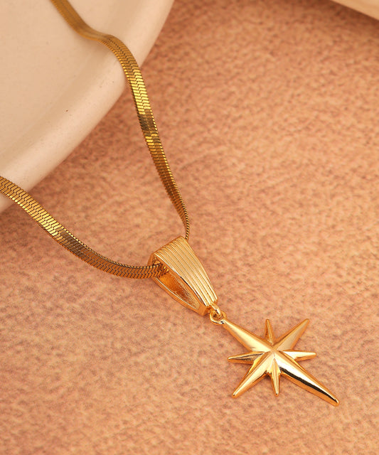 Eight Pointed Star Chunky Chain Anti Tarnish Necklace