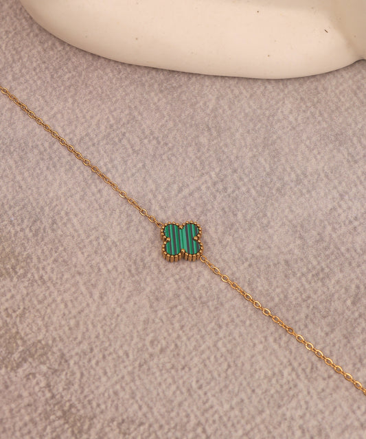 Green Clover Anti Tarnish Chain Bracelet