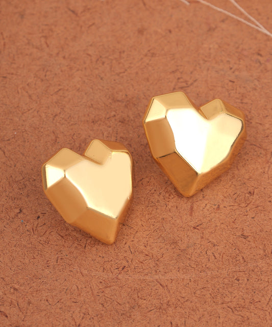Geometrical Cut Heart Shaped Anti Tarnish Earrings