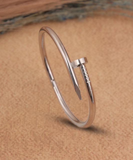 Anti Tarnish Silver Nail Bracelet